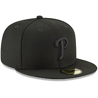 Men's New Era Black Philadelphia Phillies Primary Logo Basic 59FIFTY Fitted Hat