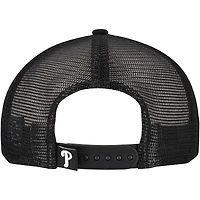 Men's New Era Black Philadelphia Phillies Retro Bold A-Frame Trucker 9FORTY Adjustable Hat