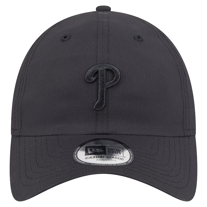 Casquette ajustable classique décontractée New Era noire des Philadelphia Phillies Ripstop pour homme