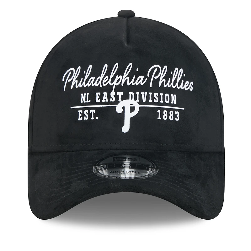 Casquette ajustable New Era noire Philadelphia Phillies 9FORTY à monture A pour homme