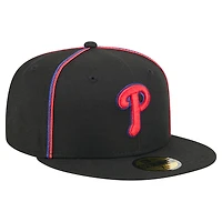 Casquette ajustée Soutache 59FIFTY noire des Phillies de Philadelphie pour homme New Era