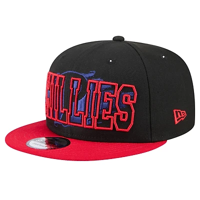 Casquette Snapback 9FIFTY Splatter Philadelphia Phillies noire New Era pour homme