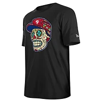 T-shirt noir Sugar Skulls des Phillies de Philadelphie New Era pour hommes