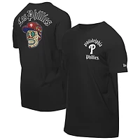 T-shirt New Era noir pour homme avec motif Sugar Skulls des Philadelphia Phillies
