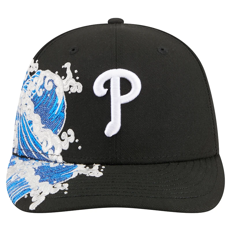 Men's New Era Black Philadelphia Phillies Surf 59FIFTY Fitted Hat