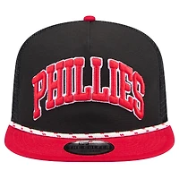 Casquette de golfeur noire en maille arrière des Phillies de Philadelphie New Era pour hommes