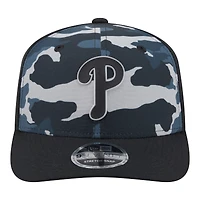 Men's New Era Black Philadelphia Phillies Tonal Camo 9SEVENTY Stretch-Snap Hat
