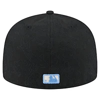 Men's New Era Black Philadelphia Phillies Tonal Koi 59FIFTY Fitted Hat