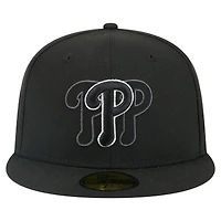 Men's New Era Black Philadelphia Phillies Tri-Hit 59FIFTY Fitted Hat
