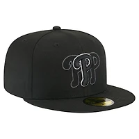 Men's New Era Black Philadelphia Phillies Tri-Hit 59FIFTY Fitted Hat