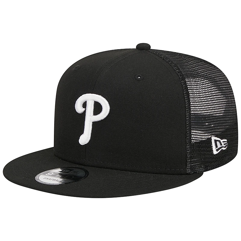 Casquette Snapback 9FIFTY Trucker des Phillies de Philadelphie noire New Era pour homme