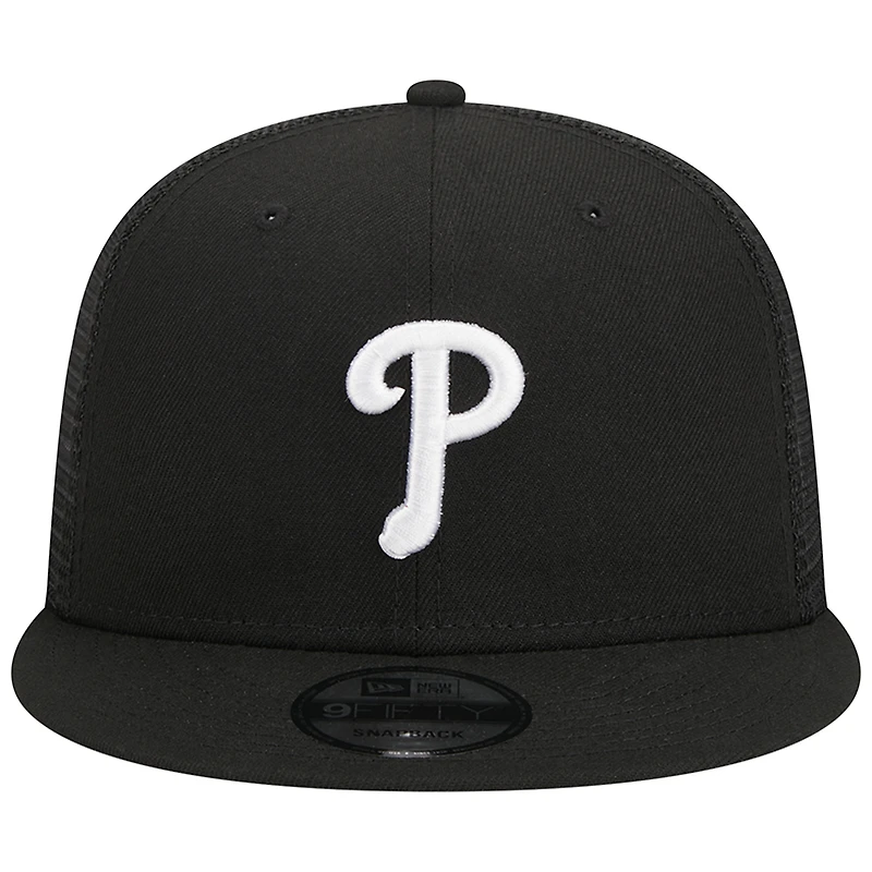 Casquette Snapback 9FIFTY Trucker des Phillies de Philadelphie noire New Era pour homme