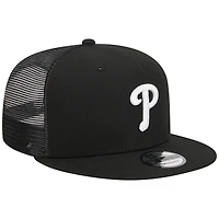 Casquette Snapback 9FIFTY Trucker des Phillies de Philadelphie noire New Era pour homme
