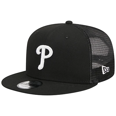 Casquette Snapback 9FIFTY Trucker des Phillies de Philadelphie noire New Era pour homme