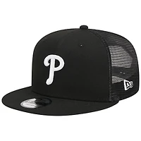 Casquette Snapback 9FIFTY Trucker des Phillies de Philadelphie noire New Era pour homme