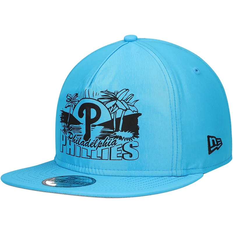 Casquette Snapback de golfeur néon des Phillies de Philadelphie New Era bleue pour hommes
