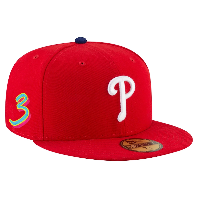 Casquette ajustée New Era Bryce Harper rouge Philadelphia Phillies 2025 Player’s Weekend 59FIFTY pour homme