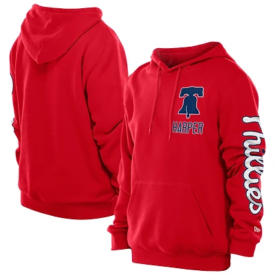 Sweat à capuche Bryce Harper rouge des Philadelphia Phillies pour homme de New Era
