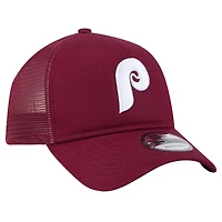 Casquette ajustable Philadelphia Phillies 9FORTY A-Frame Trucker bordeaux New Era pour homme