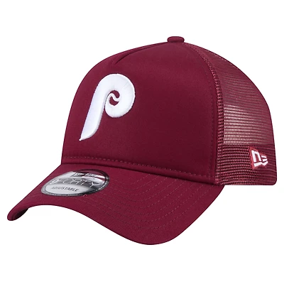 Casquette ajustable Philadelphia Phillies 9FORTY A-Frame Trucker bordeaux New Era pour homme