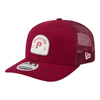 Casquette trucker ajustable New Era bordeaux Philadelphia Phillies Throwback Contest 9SEVENTY pour homme