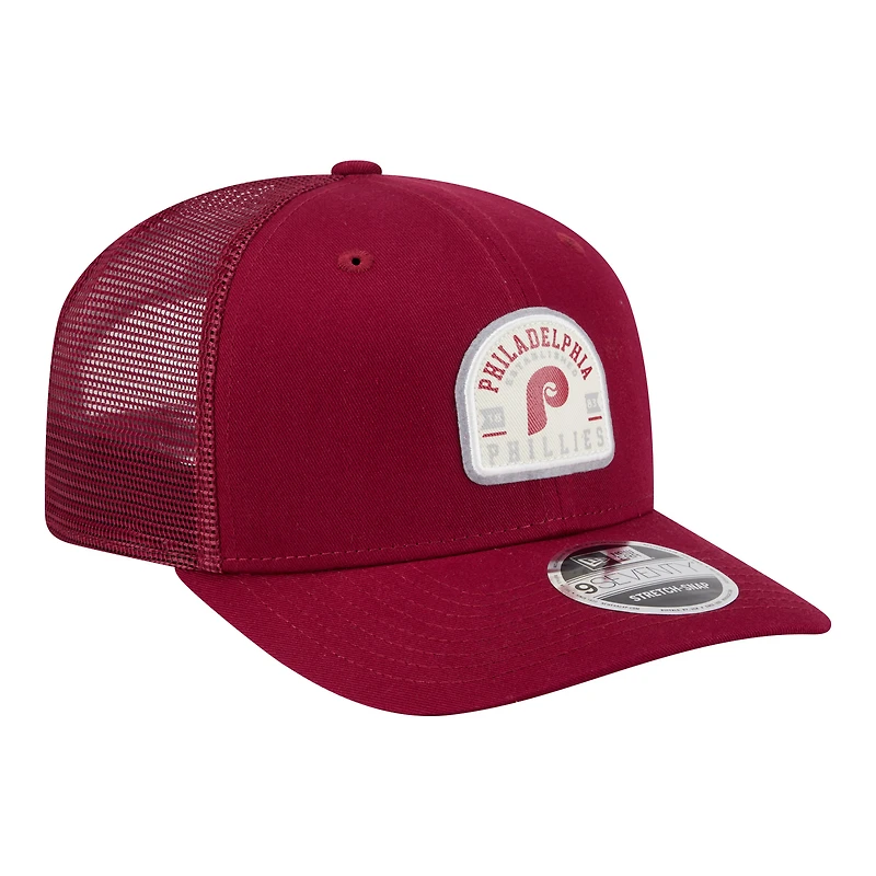 Men's New Era Burgundy Philadelphia Phillies Throwback Contest 9SEVENTY Adjustable Trucker Hat