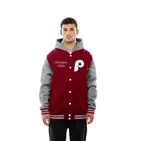 Men's New Era Burgundy Philadelphia Phillies Throwback Prep Full-Snap Hoodie Jacket