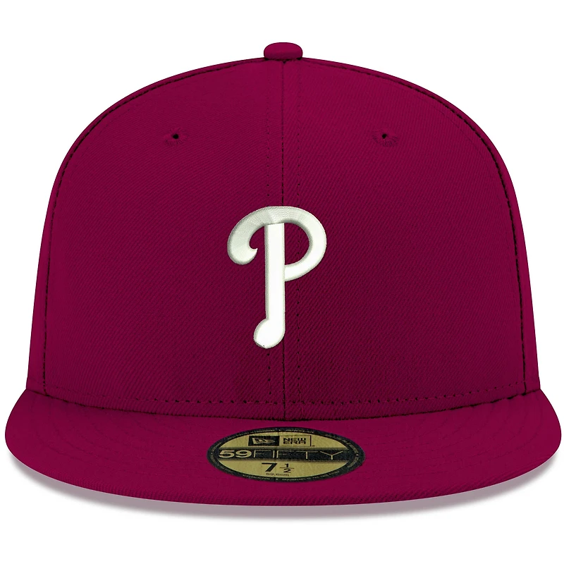 Casquette ajustée 59FIFTY blanche avec logo Philadelphia Phillies pour homme New Era