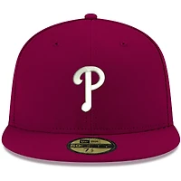Casquette ajustée 59FIFTY blanche avec logo Philadelphia Phillies pour homme New Era
