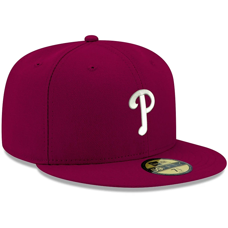Casquette ajustée 59FIFTY blanche avec logo Philadelphia Phillies pour homme New Era