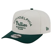 Casquette snapback New Era crème/vert foncé Philadelphia Phillies Chrome A-Frame 9FIFTY pour homme