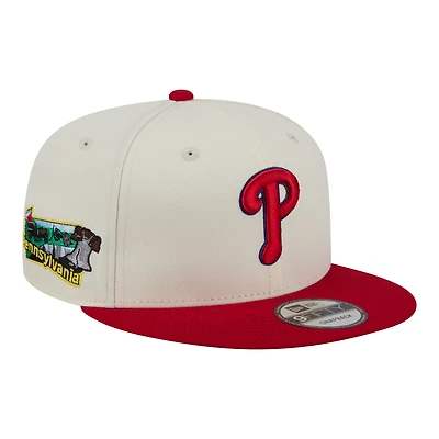 Men's New Era Cream/Red Philadelphia Phillies Localized 9FIFTY Snapback Hat