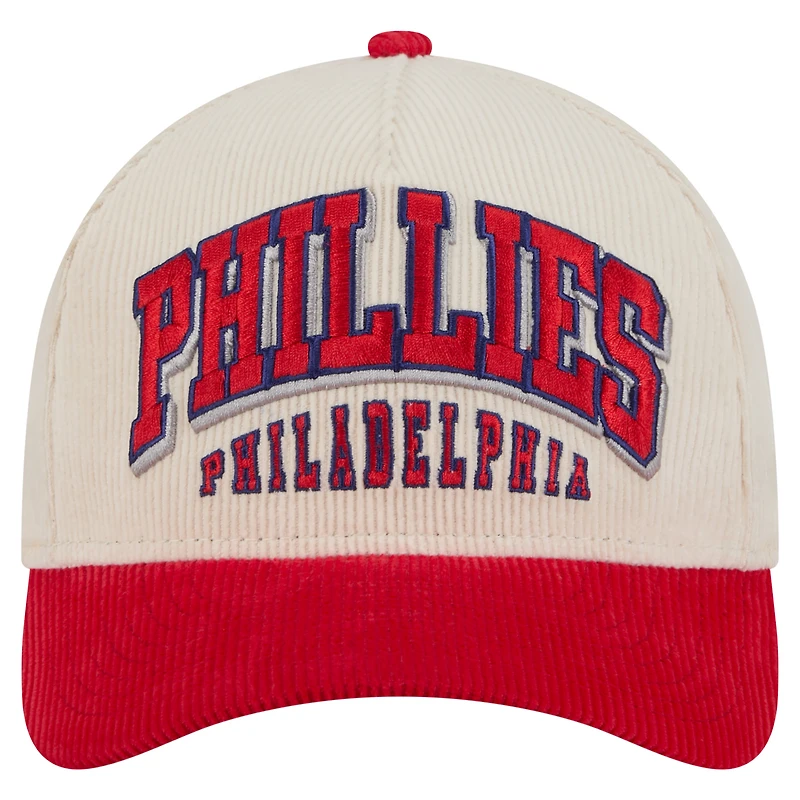 Casquette ajustable New Era 9FORTY A-Frame crème Philadelphia Phillies pour homme