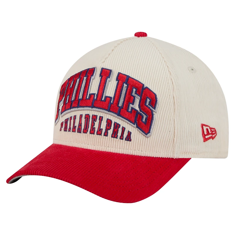 Casquette ajustable New Era 9FORTY A-Frame crème Philadelphia Phillies pour homme