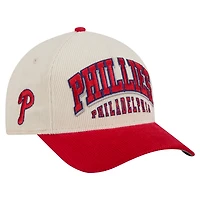 Men's New Era  Cream/Red Philadelphia Phillies Sided Corduroy 9FORTY A-Frame Adjustable Hat
