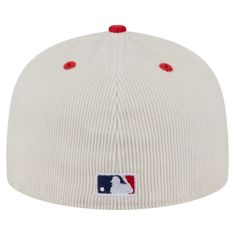 Men's New Era Cream/Red Philadelphia Phillies Two-Tone Corduroy 59FIFTY Fitted Hat