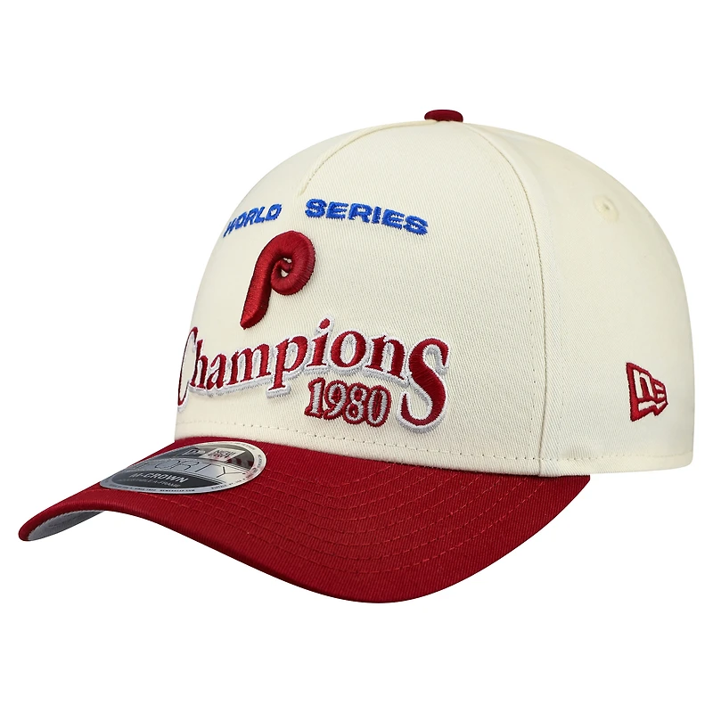 Men's New Era  Cream/Red Philadelphia Phillies World Series 9FORTY M-Crown A-Frame Adjustable Hat