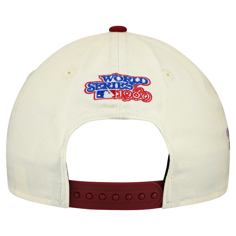 Men's New Era  Cream/Red Philadelphia Phillies World Series 9FORTY M-Crown A-Frame Adjustable Hat