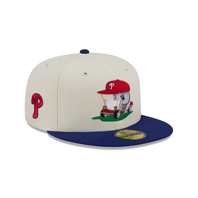 Men's New Era  Cream/Royal Philadelphia Phillies Bullpen Cart 59FIFTY Fitted Hat
