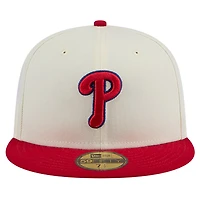 Men's New Era Cream Philadelphia Phillies Chrome 59FIFTY Fitted Hat