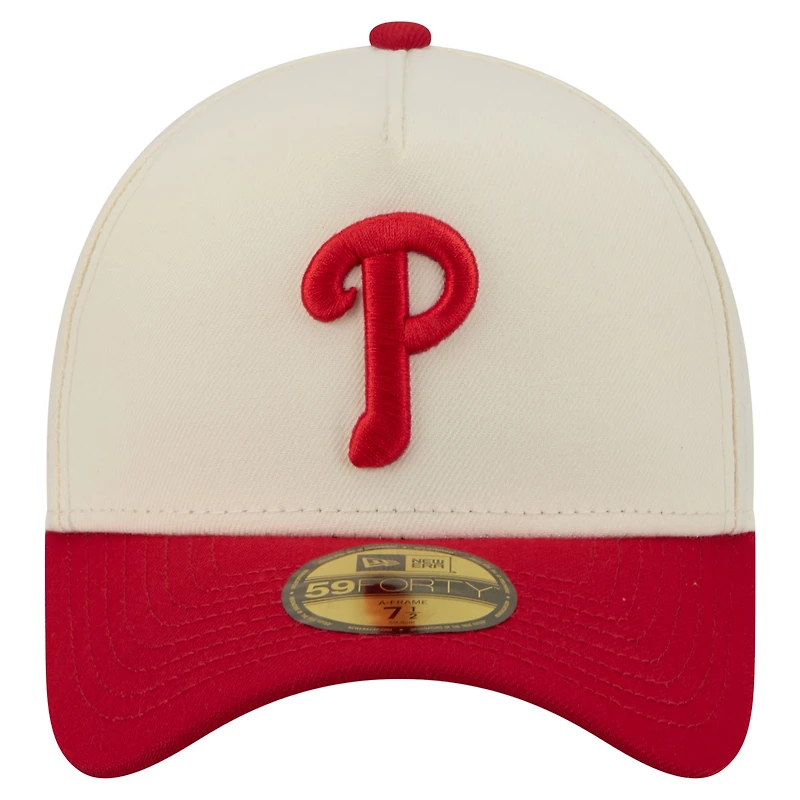 Casquette ajustée New Era crème Philadelphia Phillies 59FORTY pour homme