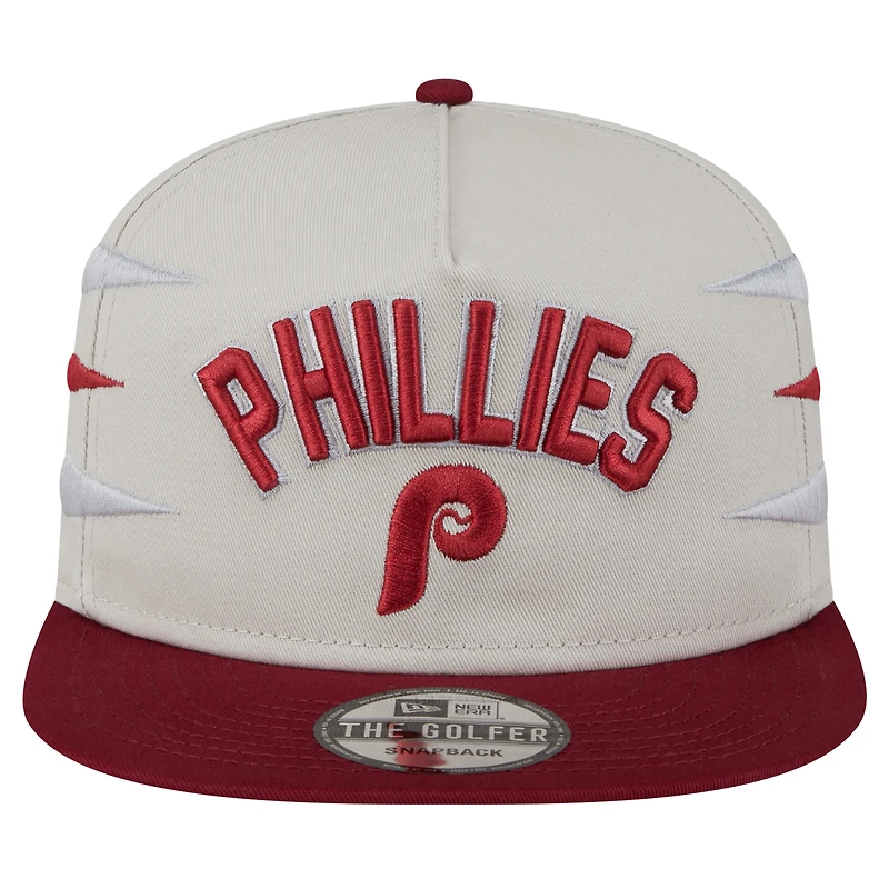 Casquette Snapback Iron Golfer Philadelphia Phillies de New Era pour homme, couleur crème