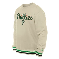 Men's New Era  Cream Philadelphia Phillies St. Patrick's Day Twill Pullover Sweatshirt