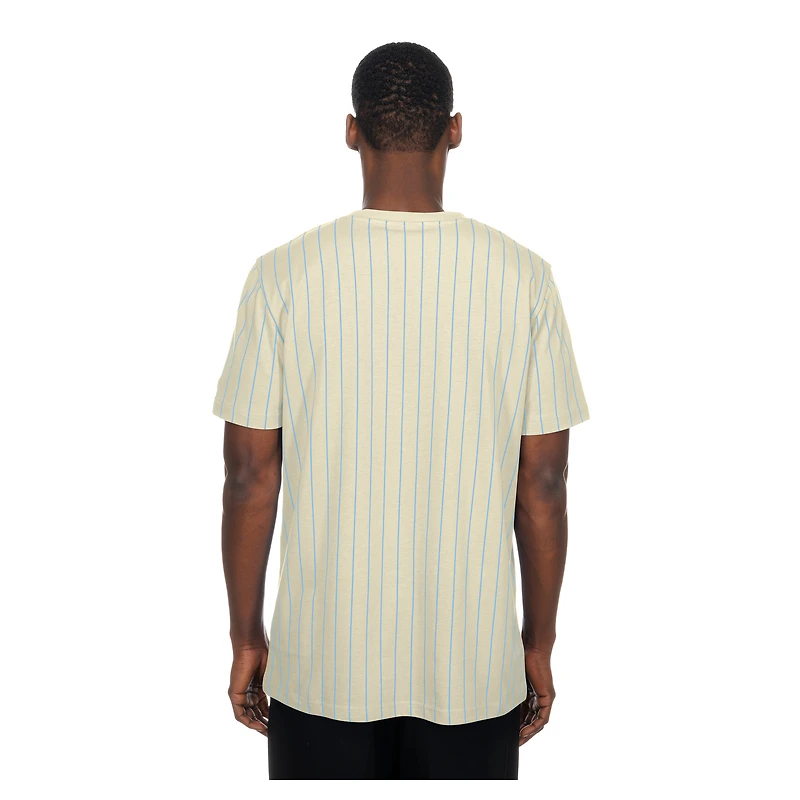 T-shirt à rayures fines New Era crème Philadelphia Phillies Throwback Meshback pour homme