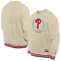 Sweat-shirt à enfiler rétro Philadelphia Phillies de New Era pour homme, couleur crème