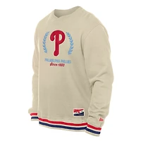 Sweat-shirt à enfiler rétro Philadelphia Phillies de New Era pour homme, couleur crème
