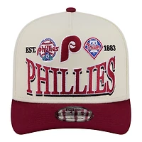 Men's New Era Cream Philadelphia Phillies Throwback Tri-Hit A-Frame 9FIFTY Adjustable Hat