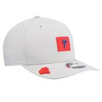 Casquette ajustable New Era grise Philadelphia Phillies 2026 Clubhouse 9SEVENTY pour homme