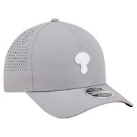 Men's New Era  Gray Philadelphia Phillies Micro Logo 9FORTY M-Crown A-Frame Adjustable Hat