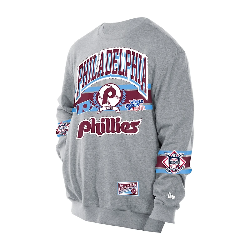 Sweat-shirt New Era gris Philadelphia Phillies Sport Classics pour homme